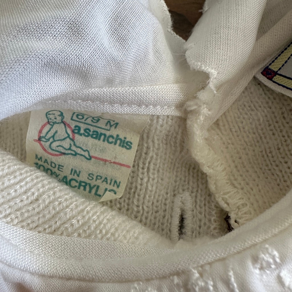 Baby A.Sanchis White Knit Floral Bodysuit 6–9 Months Heirloom Style - Picture 8 of 8